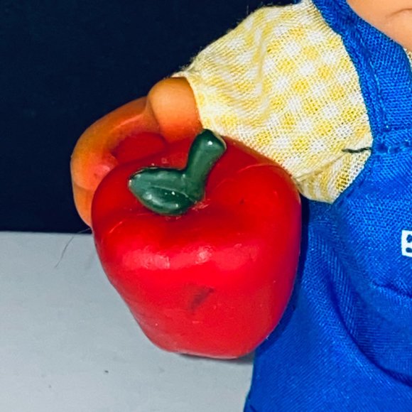 Russ Troll Doll Worlds Best Student Red Hair Apple Blue Overalls Toy Figure - Picture 3 of 4